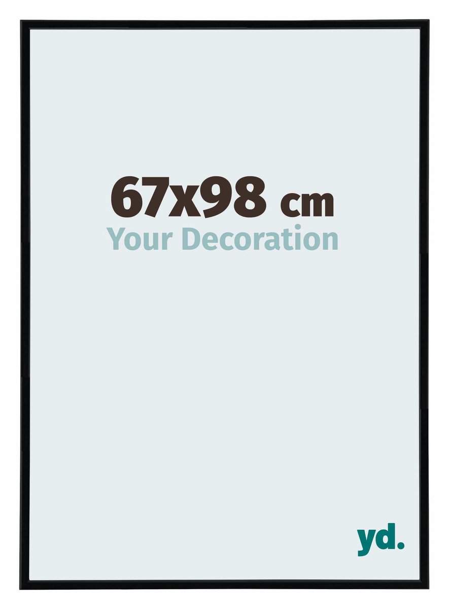 Your Decoration - Puzzellijst 67x98 cm - Zwart Hoogglans - Puzzellijst 1500-2000 stukjes - Kunststof Fotolijst - Annecy
