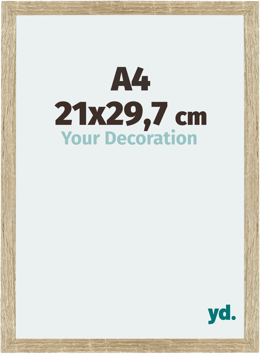 yd. Your Decoration - Fotolijst A4 21x 29,7 cm - MDF - Sonoma Eiken - Mura
