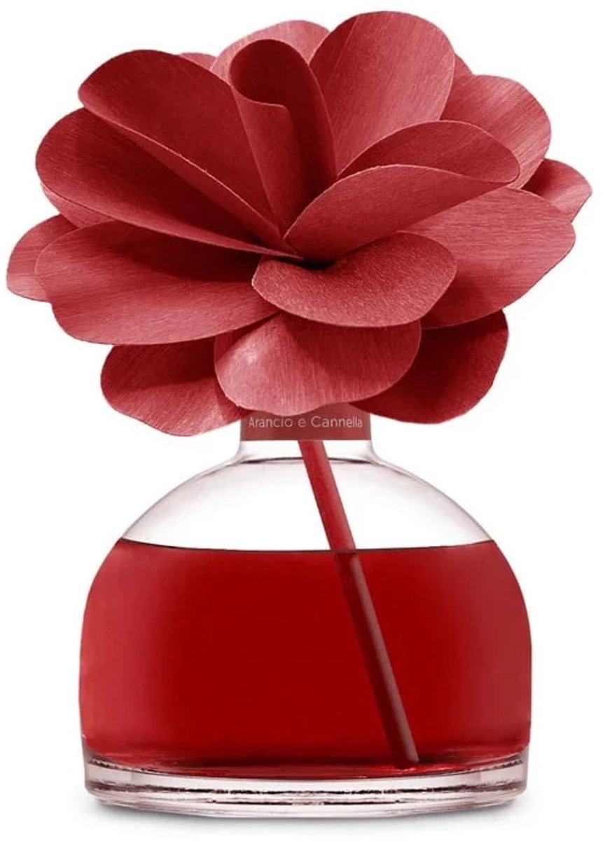 Muhà Flower diffuser 200ml rood - Arancio e Cannella