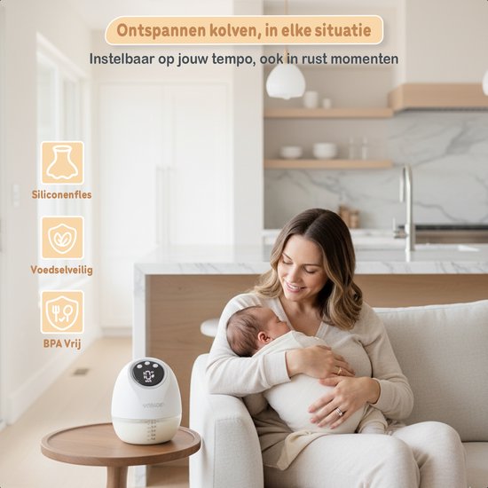 Twinky® 2x Elektrische Borstkolf Wit - Duo Set - Volledige Kolfset Incl. 5x Moedermelk Bewaarzakjes - Handsfree, Geluid- & pijnloos, BPA Vrij - Moedermelk Machine voor Baby’s van Twinky — afbeelding 5