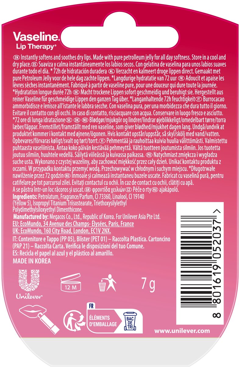 Vaseline Lip Therapy 7G Rosy I Voedende Lippenbalsem voor optimale hydratatie I Dubbel Pakket 2 x 7g — cadeau in Cadeau-ideeën - foto 2