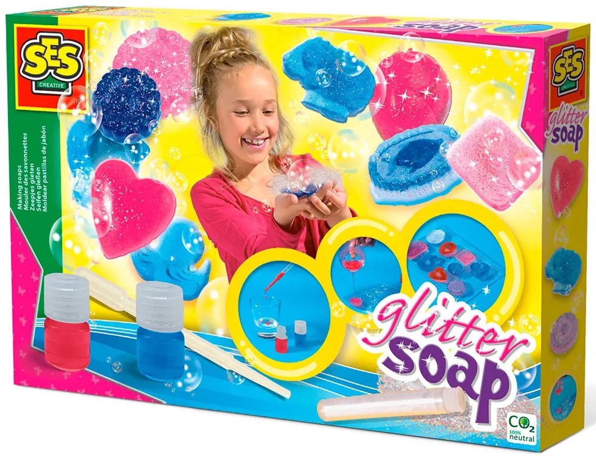 SES Creative - Hobby Pink - Glitter Zeep - Knutselen Meisjes - Zelf Zeep Maken - Vanaf 7 jaar — afbeelding 8