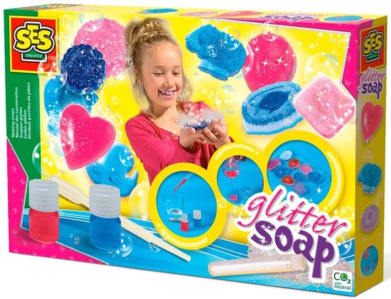 SES Creative - Hobby Pink - Glitter Zeep - Knutselen Meisjes - Zelf Zeep Maken - Vanaf 7 jaar