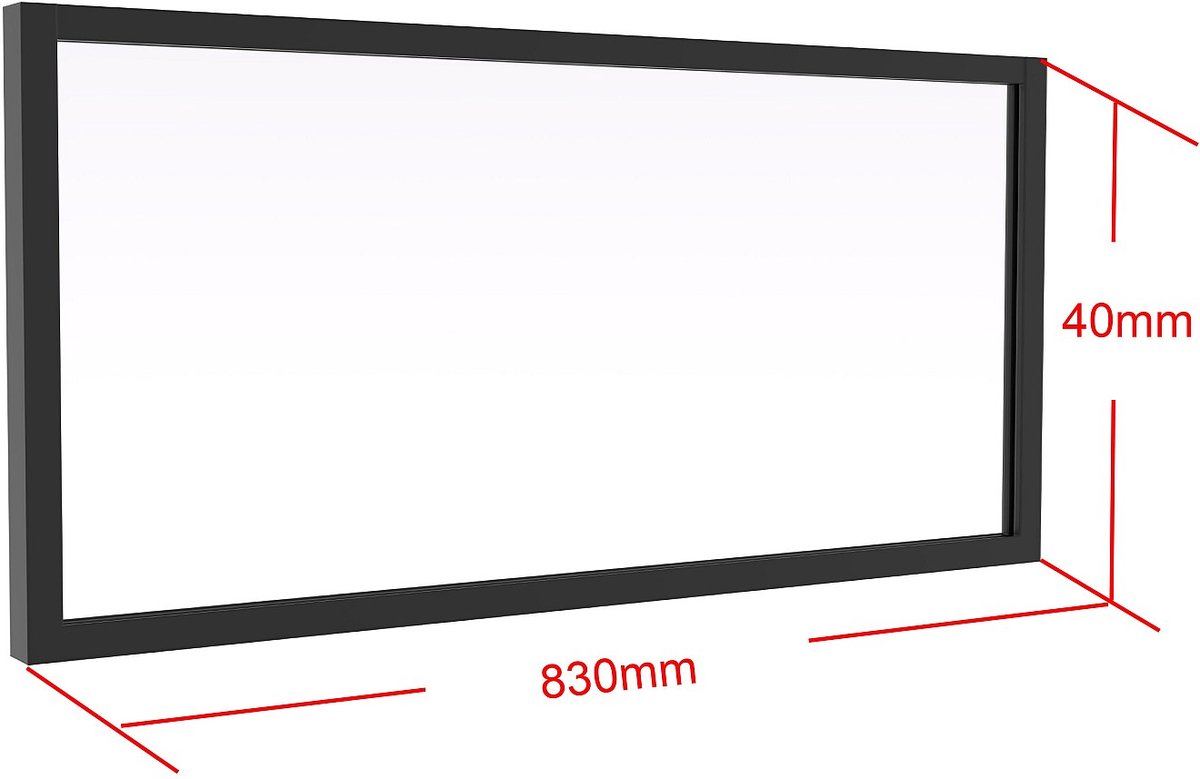 Vente-unique Bovenlicht voor werkplaats van thermogecoat aluminium - L83 x H40 cm - Zwart - SENECA