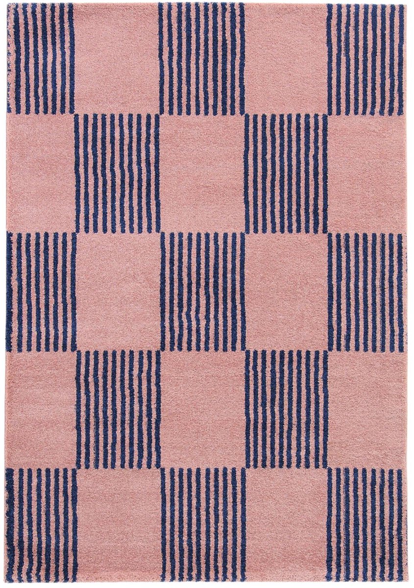 sweeek - Binnen tapijt in blauw en roze dambordpatroon, verschillende afmetingen - fergew
