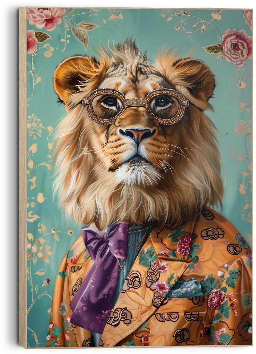 Schilderij Dandy Lion Portrait - 60 x 90 - Hout - REINDERS