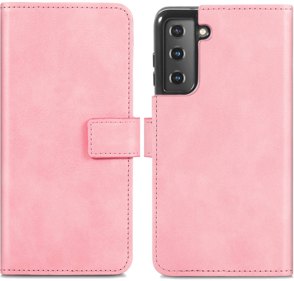 imoshion Hoesje - Geschikt voor Samsung Galaxy S21 Plus - Luxe Bookcase - Roze