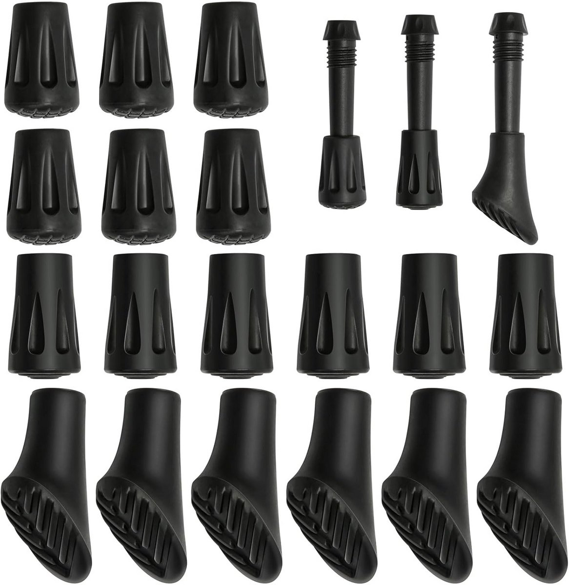 18 stuks antislip rubberen buffers voor Nordic Walking-stokken - slijtvaste beschermpunten voor veilig wandelen