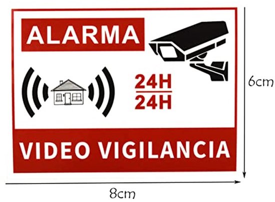 Video Surveillance Sticker Teken voor Thuis - Business Camera Alarmsysteem Stickers (10 Stuks) — afbeelding 4
