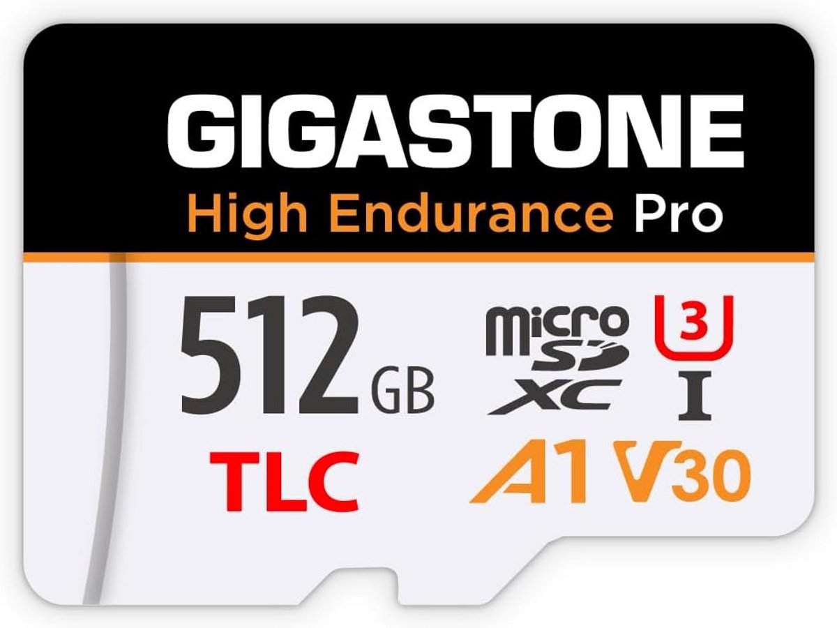 Micro SD-kaart 512 GB High Endurance - Tot 100 MB/s - Compatibel met Dashcams en Camera's