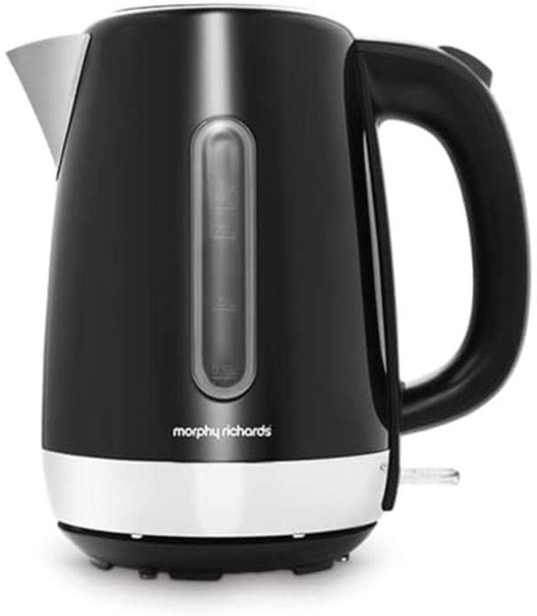 Zwarte 1,7L Waterkoker met 3kW Kookelement en Afneembaar Kalkfilter