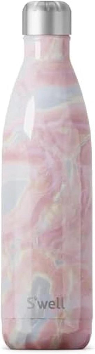 Roestvrijstalen waterfles 25 oz - Geode Rose - drievoudig gelaagd en vacuüm geïsoleerd, houdt dranken koud voor 48 uur