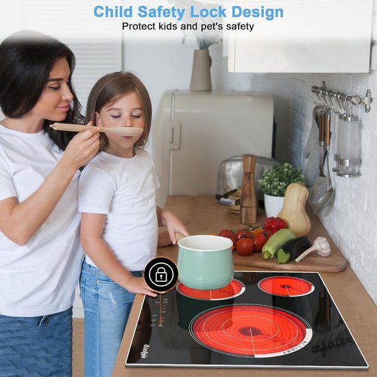 Keramische Kookplaat 60 cm met 3 Zones en Touchbediening