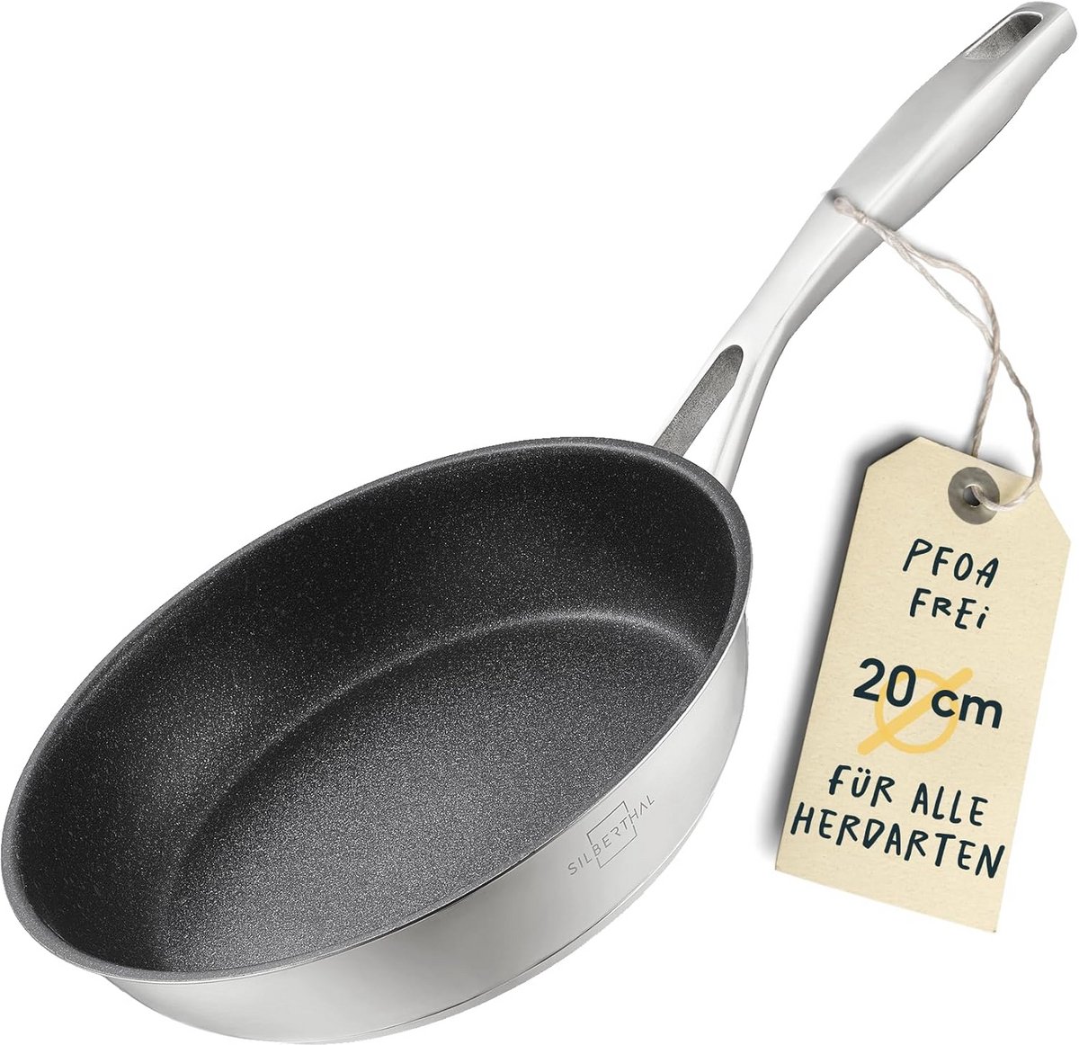 Antiaanbakpan 20 cm - Keramische Onze Gecoate Inductiepan - Roestvrij Staal