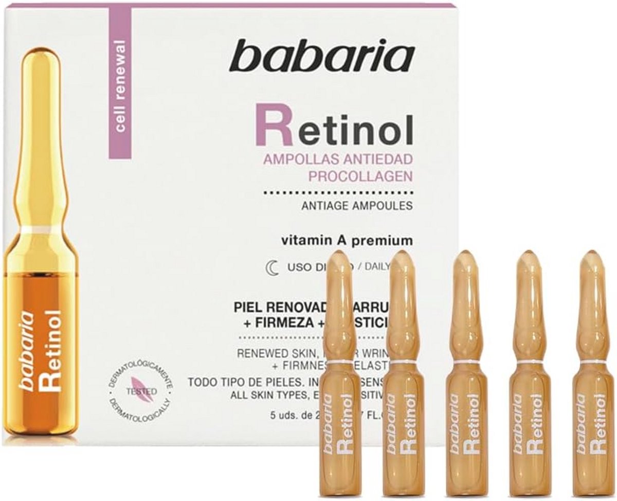 Retinol Ampullen tegen Huidveroudering 2 ML - 5 Stuks