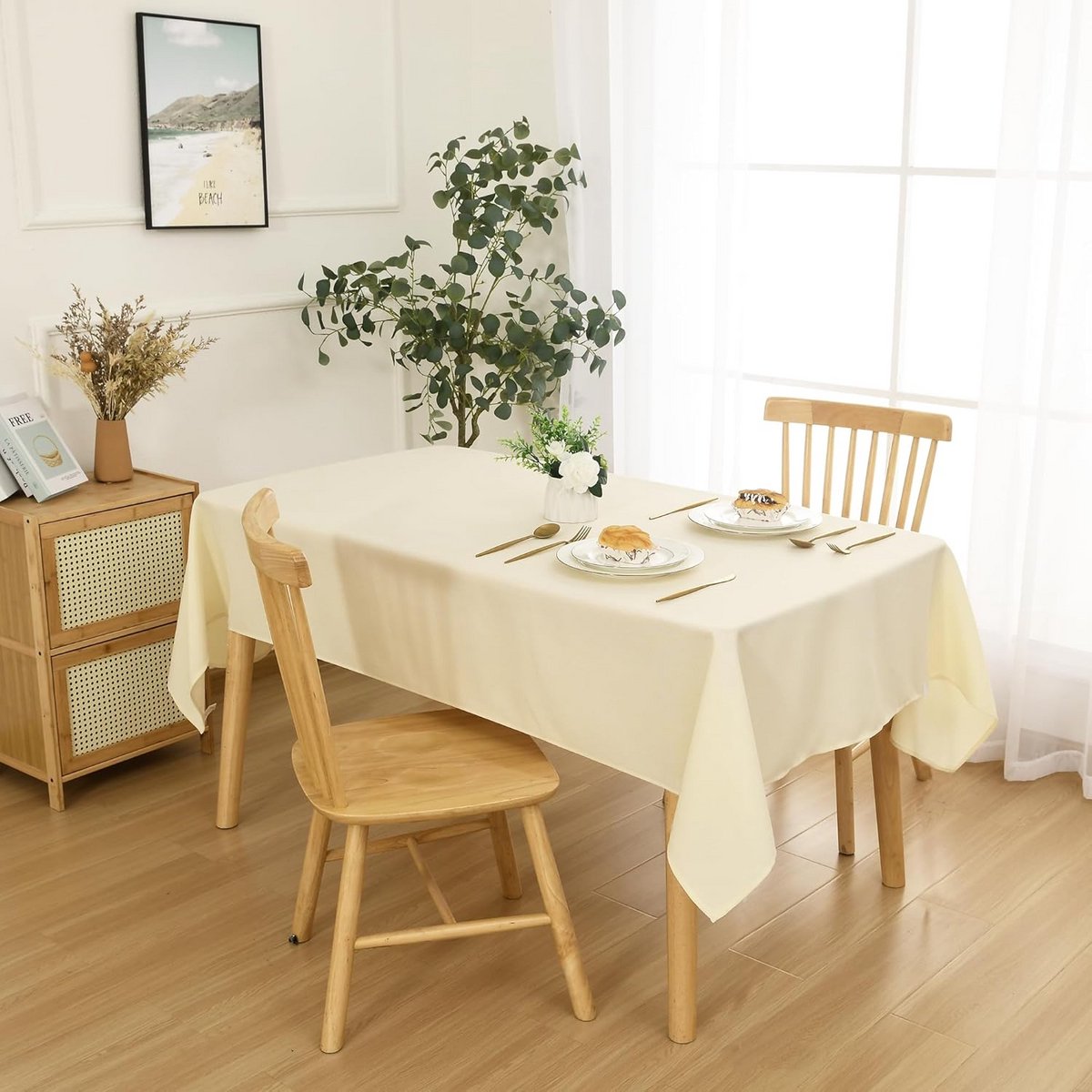 Waterafstotend Tafelkleden voor Buiten en Binnen - Linnenlook - 135 x 220 cm