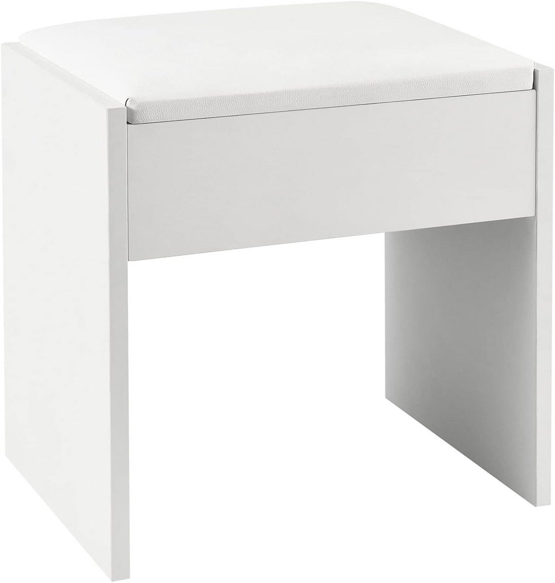 Moderne Make-uptafel Kruk met Gewatteerd Kussen - Wit - 40 x 30 x 43 cm