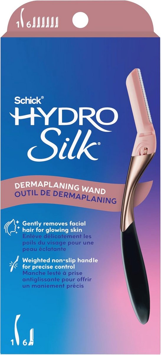 Dermaplaning tool voor een stralende huid met 6 navulmesjes