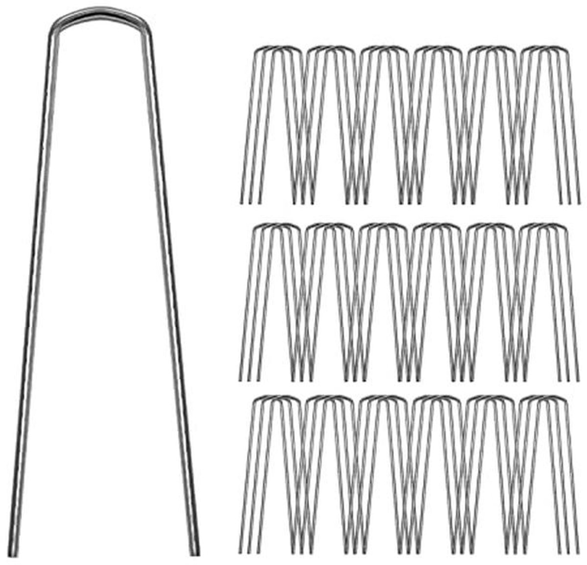 Heavy-Duty Tuin Pinnen - Gegalvaniseerde Stalen Grondharingen (5,9 inch) voor Onkruidbestrijding en Landscaping