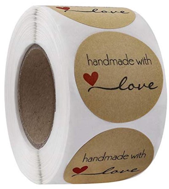 500x Ronde Kraftpapier Stickers – 3,8 Cm – Zelfklevend – Bruin – Voor Jam, Cadeauverpakking, Labels & DIY – Herbruikbaar