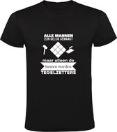 Tegelzetter | Heren T-shirt | Beroep | Werk | Bouwvakker | Metselaar | Zwart