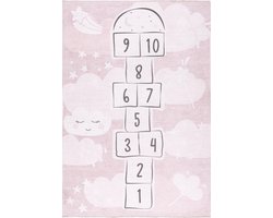 Vloerkleed Kind, Laagpolig, Kids Speelmat, Kinderkamer, Wasbaar, Anti-Slip, Hinkelspel, Sterren, Wolken, Rose - 195cm x 280cm Vloerkleed Kind, Laagpolig, Kids Speelmat, Kinderkamer, Wasbaar, Anti-Slip, Hinkelspel, Sterren, Wolken, Rose - 195cm x 280cm