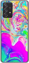 Geschikt voor Samsung galaxy a73 hoesje - Kunst - Kleuren - Psychedelisch - Siliconen Telefoonhoesje