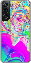 Geschikt voor Samsung Galaxy S22 Plus hoesje - Kunst - Kleuren - Psychedelisch - Siliconen Telefoonhoesje