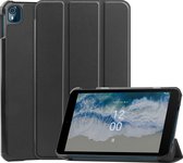 Case2go - Tablet Hoes geschikt voor Nokia T10 (2022) - 8 Inch - Tri-Fold Book Case - Met Stand Functie - Zwart
