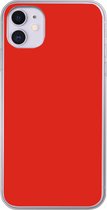 Geschikt voor iPhone 11 hoesje - Rood - Kleur - Effen - Siliconen Telefoonhoesje