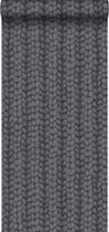ESTAhome behang grof breisel zwart - 148345 - 53 cm x 10,05 m