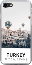 Geschikt voor iPhone 8 hoesje - Luchtballon - Turkije - Zomer - Grijs - Siliconen Telefoonhoesje