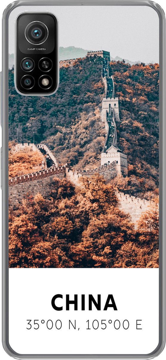Telefoonhoesje Geschikt voor Xiaomi Mi 10T 5G hoesje - China - Chinese Muur - Herfst - Azië - Siliconen Telefoonhoesje Telefoonhoesje