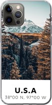 Coque iPhone 12 Pro - Amérique - Montagnes - Arbres - Coque de téléphone en Siliconen