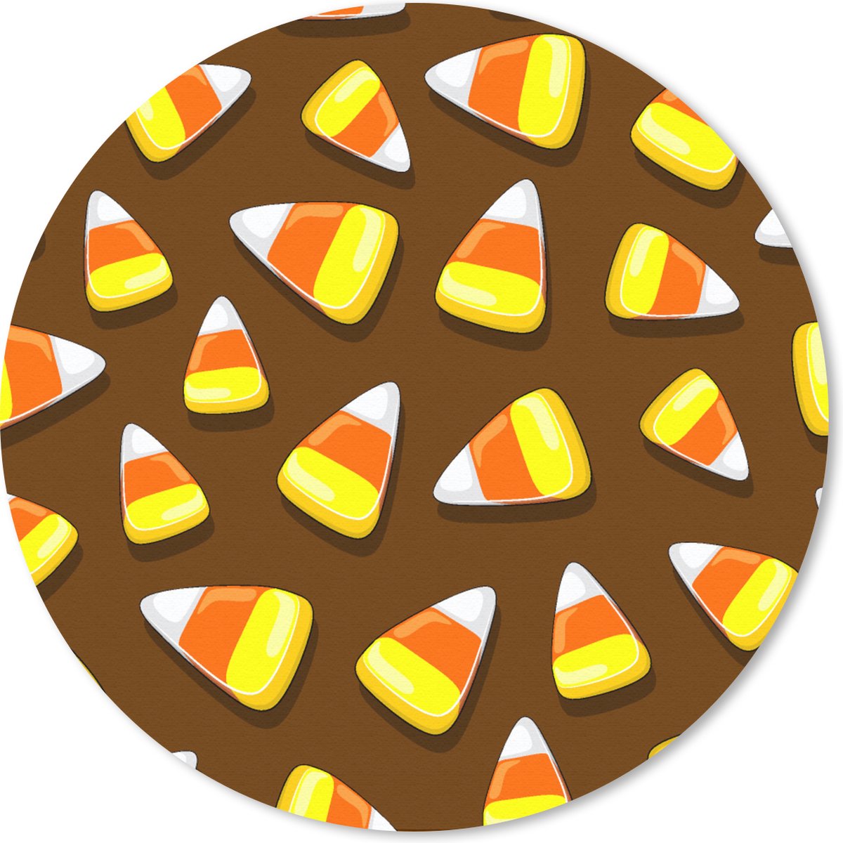 Muismat rond 20x20 cm - Mousepad Eten - Patroon - Snoep - Ronde muismatten