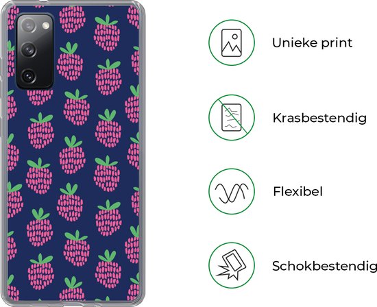 Coque Samsung Galaxy S20 FE - Motif - Framboise - Rétro - Coque de téléphone en Siliconen