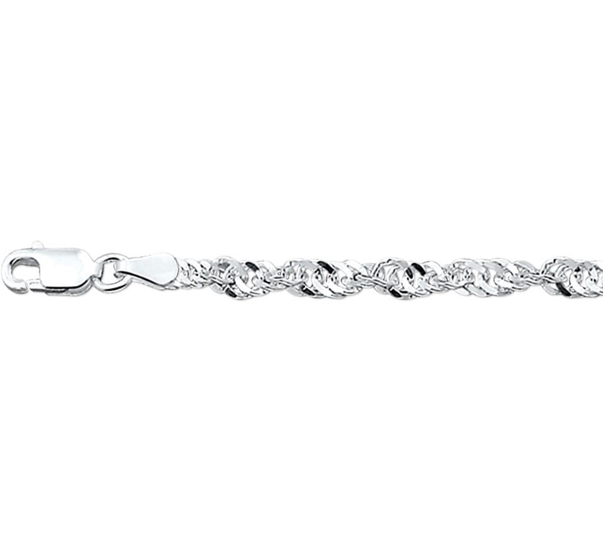 Zilver Gerhodineerde Collier singapore 3 1329705 45 cm