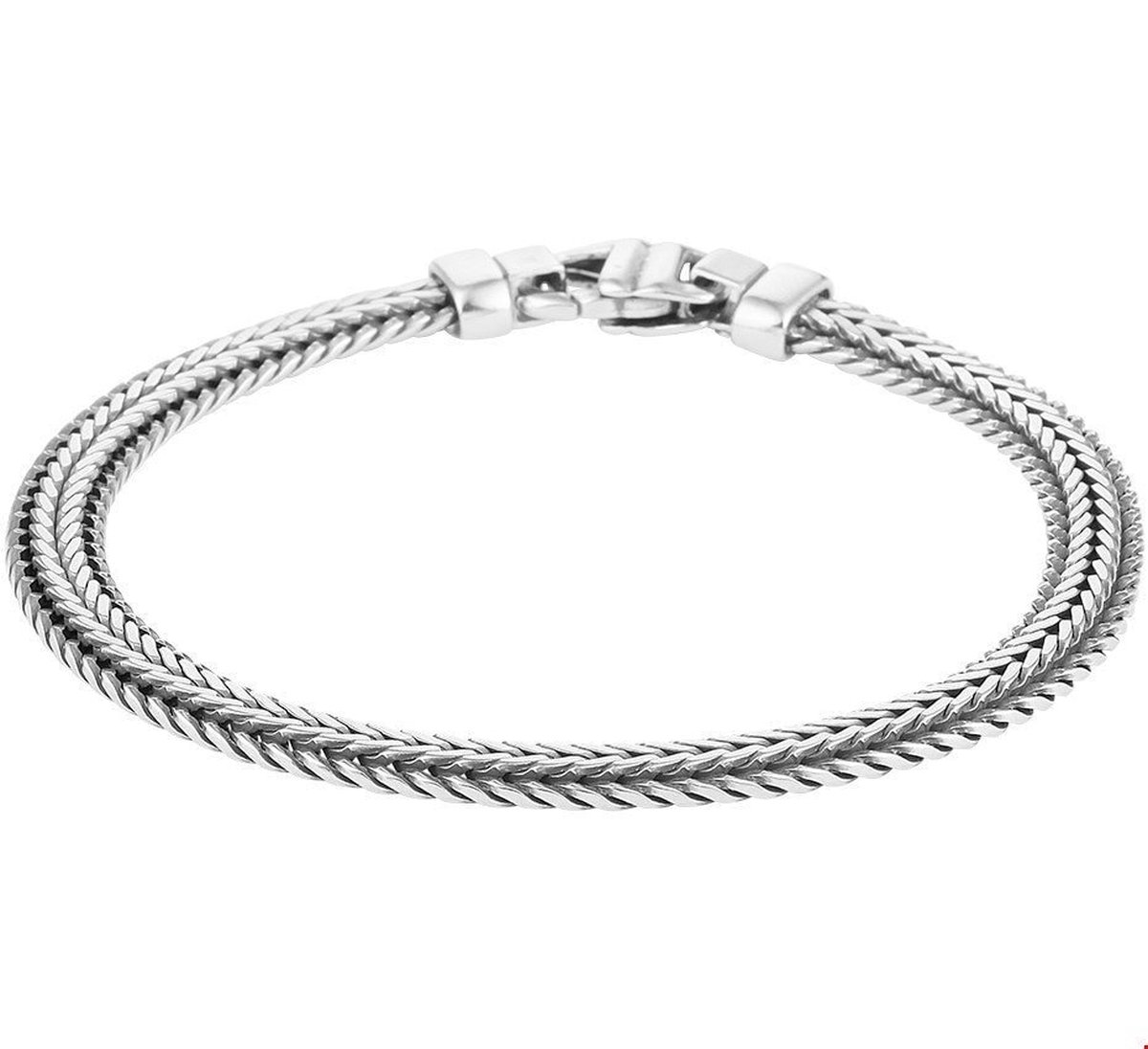 Zilver Geoxideerde Armband oxi vossestaart 6 1101645 19 cm