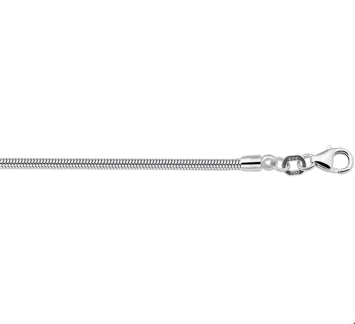 Zilver Gerhodineerde Collier slang rond 2 1316038 45 cm