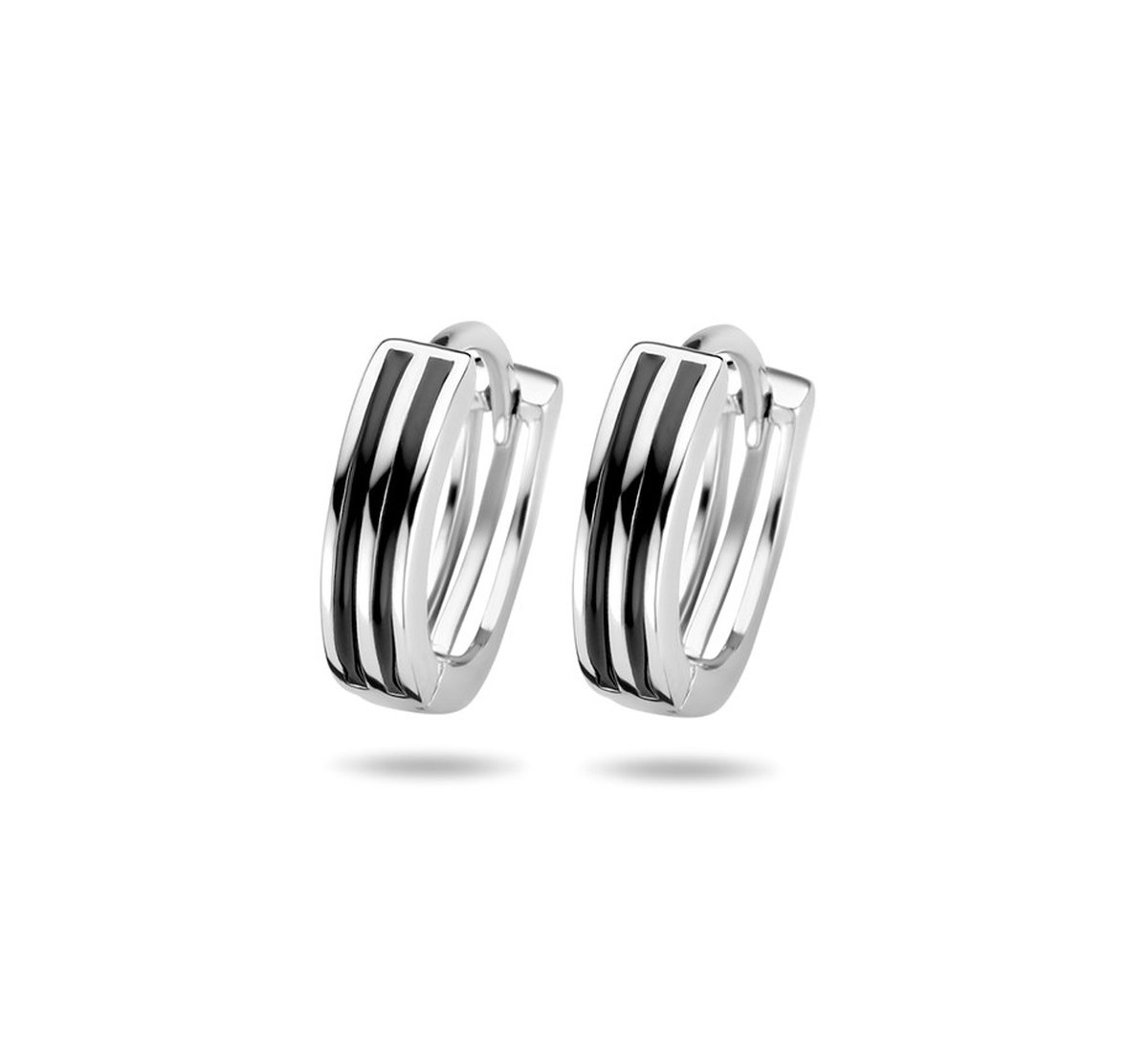 Zilver Gerhodineerde Klapoorringen 1333890