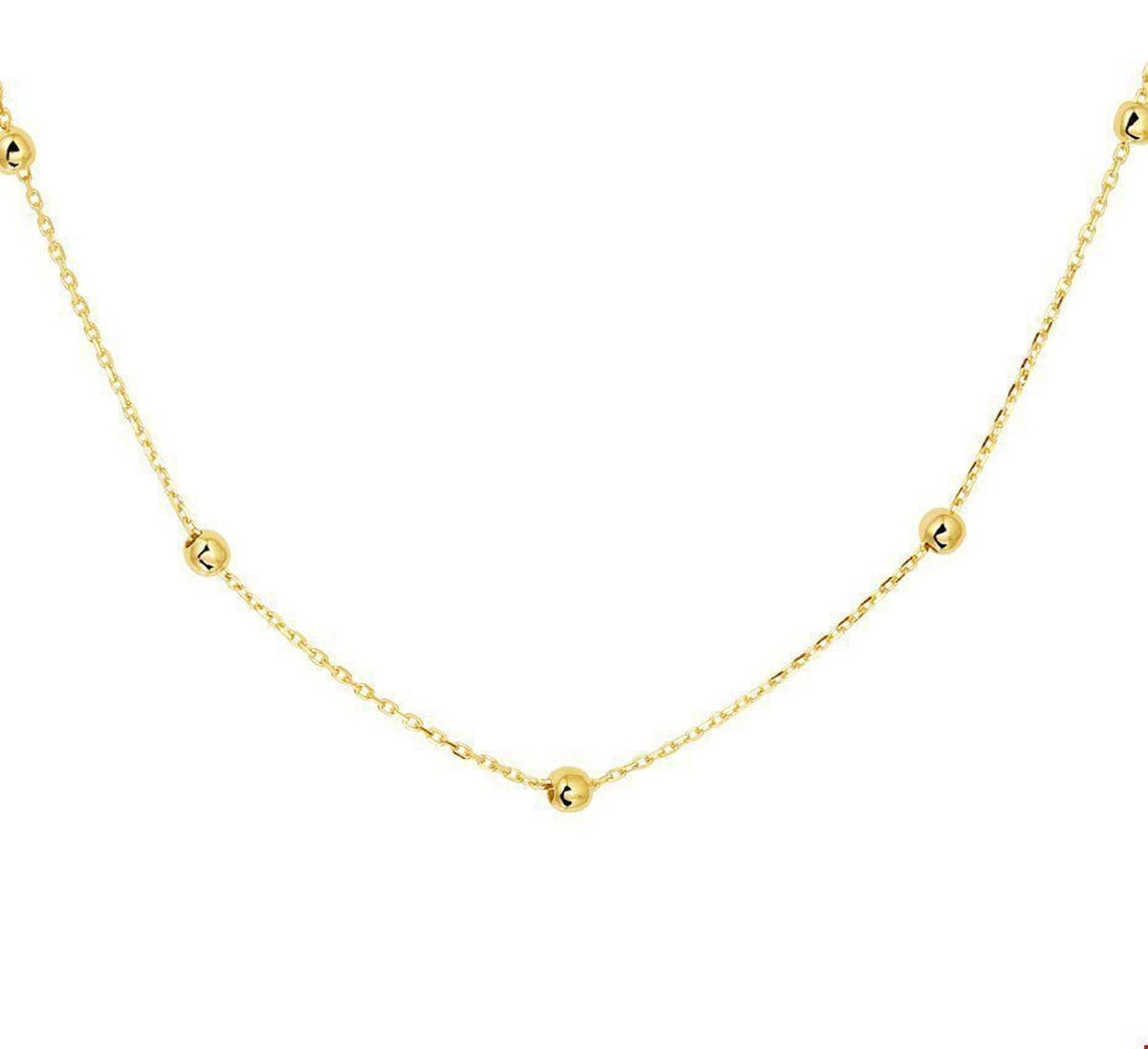 Geelgouden Collier anker en bolletjes 1 4019284