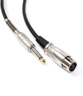 BeMatik - Audiokabel microfooninstrument XLR 3-pins vrouwelijk naar jack 6,3 mm mannelijk 2 m