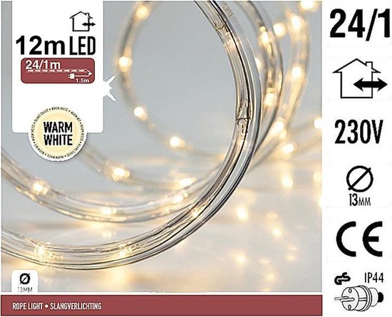 Inschrijven Numeriek Aanmoediging Lichtslang met ledlampjes warm wit - 12 meter slangverlichting | bol.com