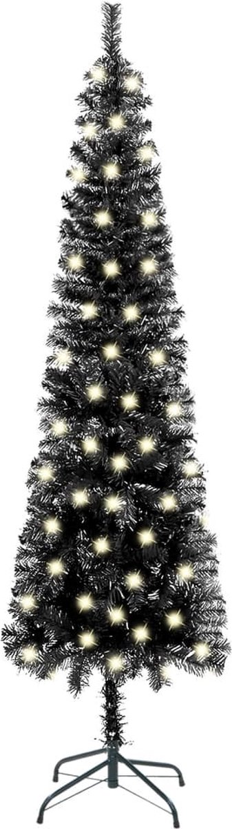 Prolenta Premium - Kerstboom met LED's smal 180 cm zwart