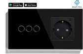 SmartinHuis - Slimme rolluikschakelaar + stopcontact (energiemonitoring) - Zwart - Smartphonebediening