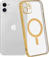 ShieldCase geschikt voor Apple iPhone 11 hoesje transparant Magneet metal coating - goud