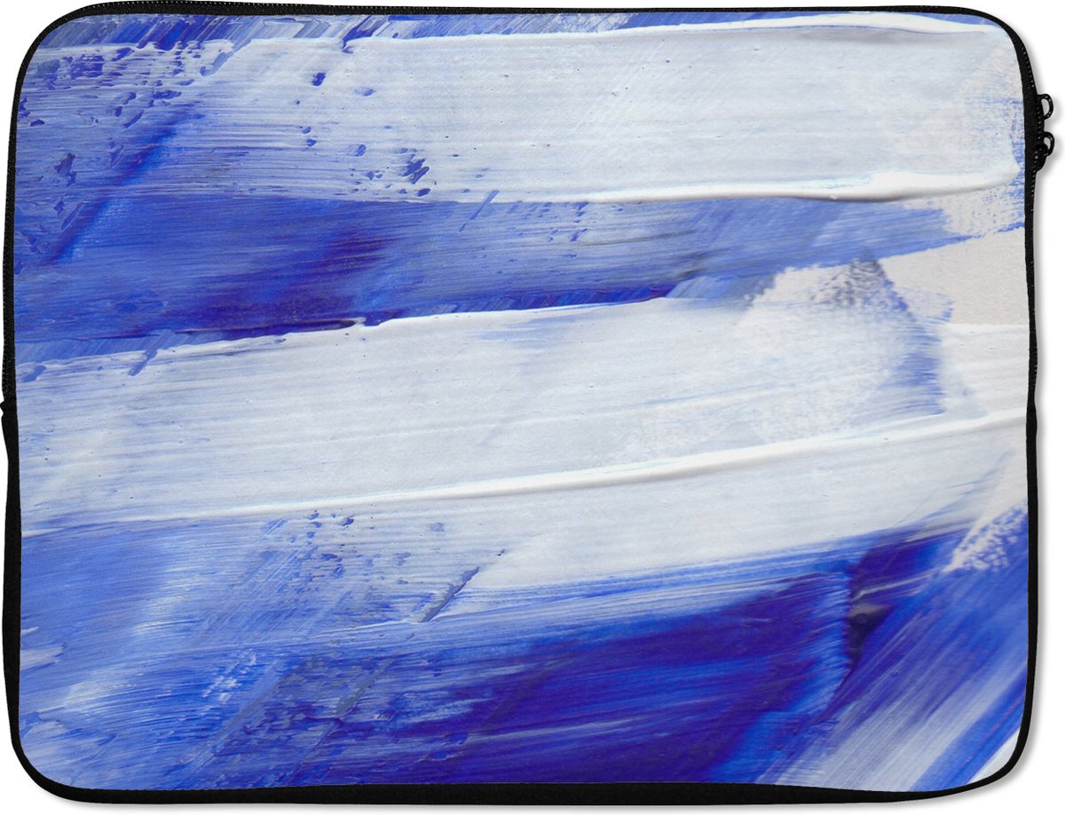 Laptophoes - Verf - Blauw - Design - Abstract - Laptop case - Laptop sleeve - 15 6 Inch