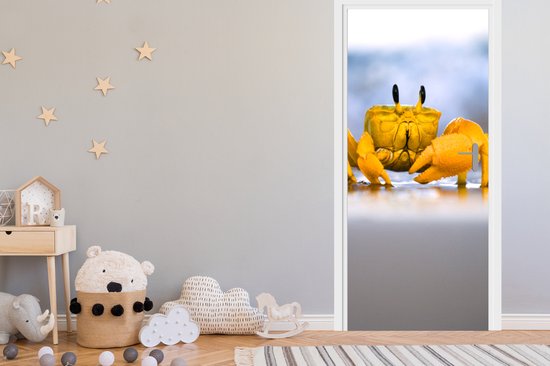 Deursticker Krab - Strand - Zee - 75x205 cm - Deurposter