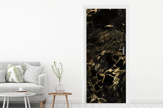 Autocollant de porte Zwart - Or - Peinture - 90x215 cm - Affiche de porte