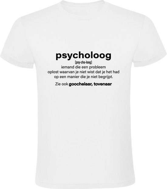 Foto: Psycholoog heren t shirt psychologie mensenkennis deskundige gedrag mentale problemen oplossing wit